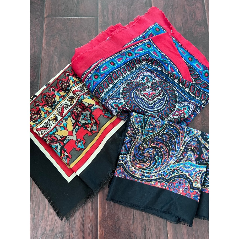 Scarves Rich‎ Colorful Boho Paisley Italian Cotton Wrap, Tie, Versatile (3)